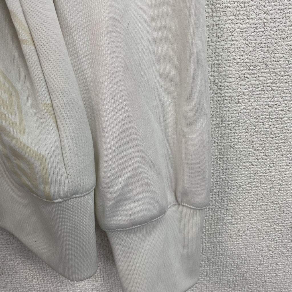 古着 used　umbro　アンブロ　長袖スウェット　フルジップ　ジャージ　ワンポイントロゴ　白　ホワイト　Lサイズ