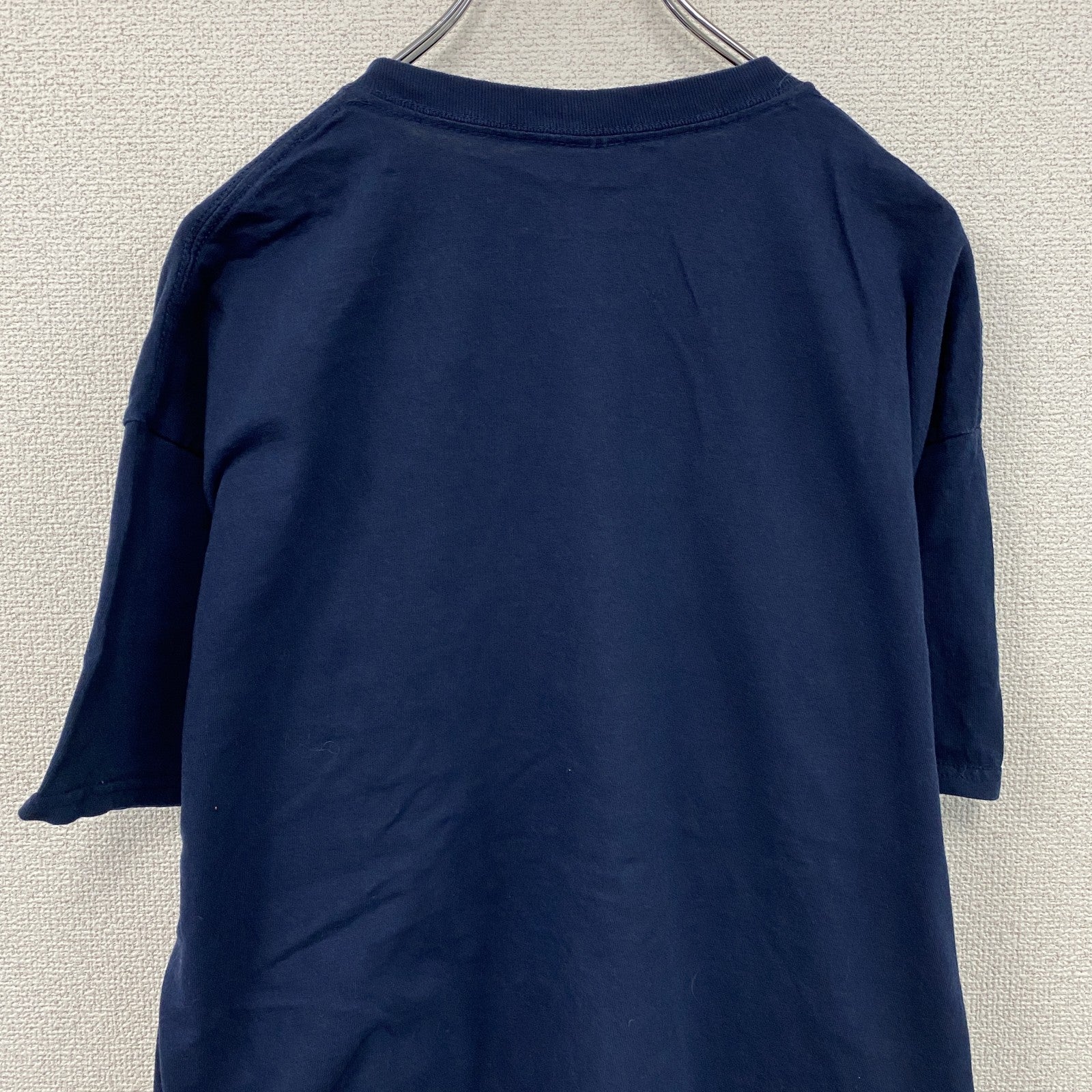 GILDAN　ギルダン　半袖Tシャツ　3連プリント　カレッジタイプ　紺　ネイビー　XLサイズ