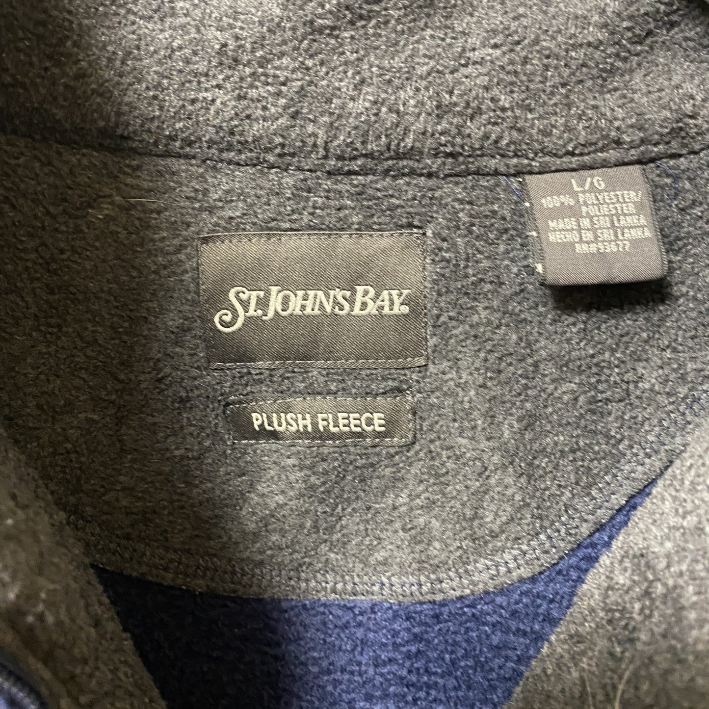 古着 used　セントジョンズベイ　長袖ハーフジップ無地フリースジャケット　ハイネックプルオーバー　ノームコア　ネイビー　Lサイズ