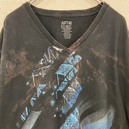 APT.9　半袖プリントTシャツ　黒　ブラック　2XLサイズ