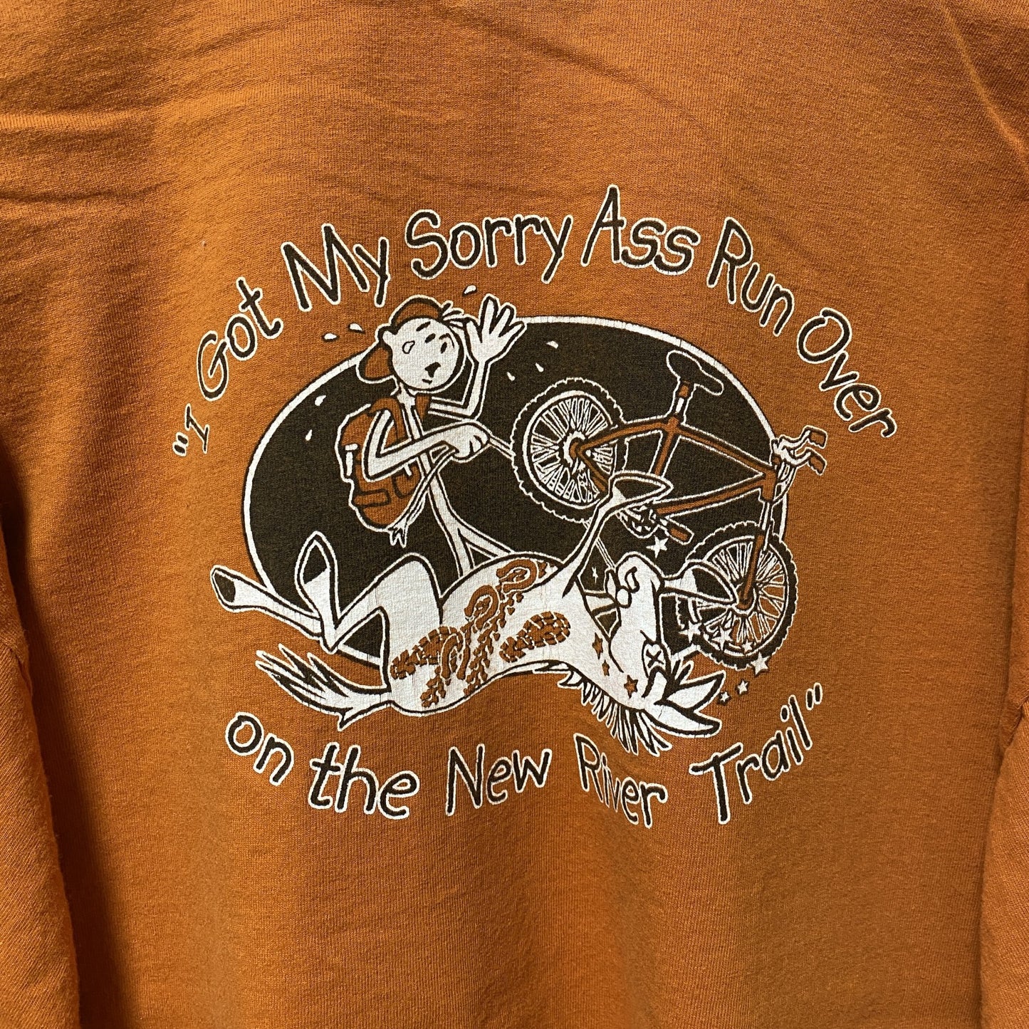 古着 used　GILDAN　ギルダン　半袖ワンポイントTシャツ　オレンジ　バックプリント　クルーネック　ビッグシルエット