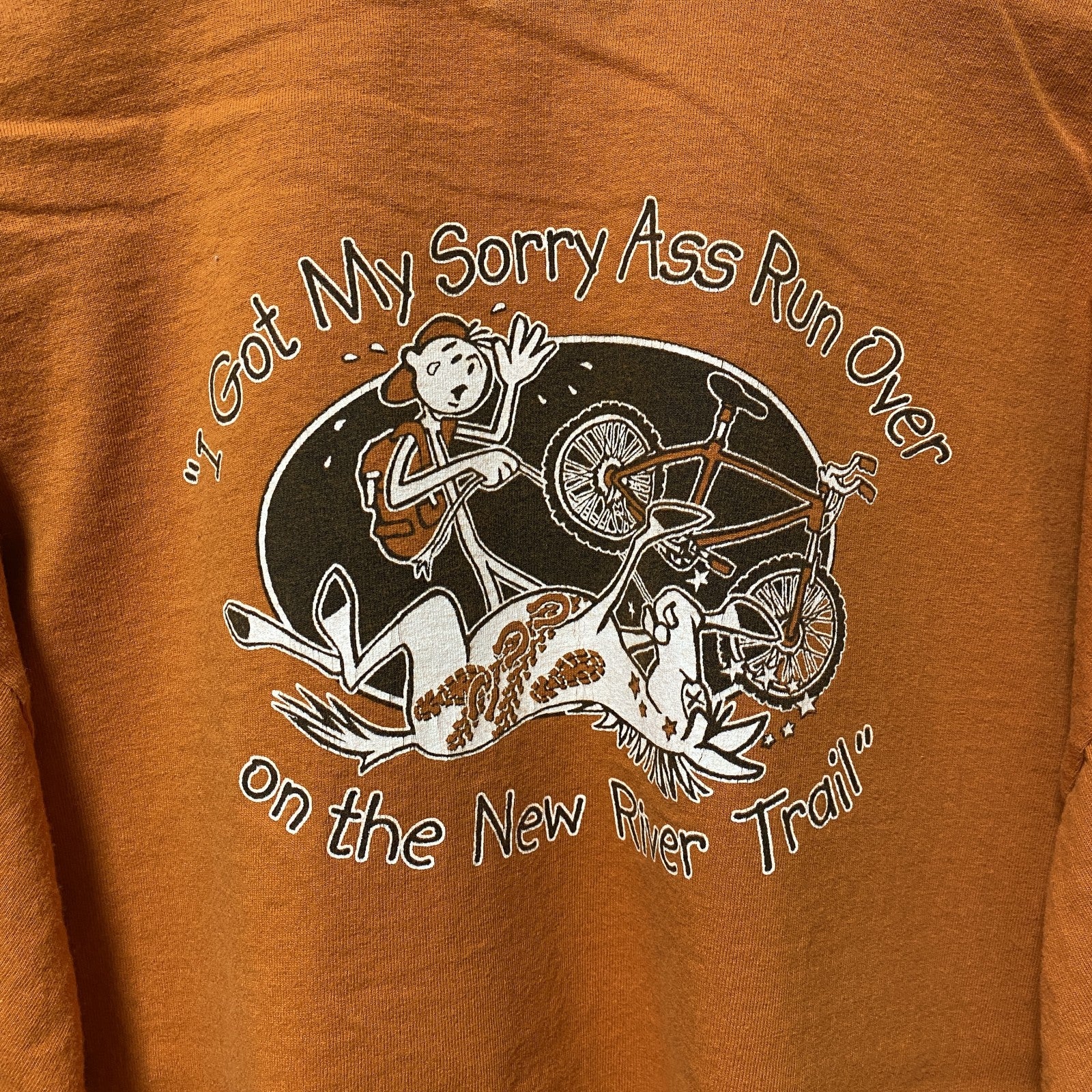 古着 used　GILDAN　ギルダン　半袖ワンポイントTシャツ　オレンジ　バックプリント　クルーネック　ビッグシルエット