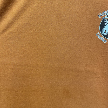 古着 used　GILDAN　ギルダン　半袖ワンポイントTシャツ　オレンジ　バックプリント　クルーネック　ビッグシルエット