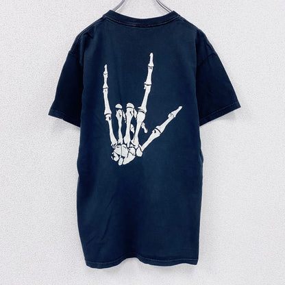 00s　FRUIT OF THE LOOM　ANTI HIP HOP　半袖プリントTシャツ　骸骨　スカル　黒　ブラック　Mサイズ