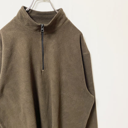 古着 used　OLD NAVY オールドネイビー　長袖ハーフジップフリースジャケット　ハイネックブルゾン　茶色　XLサイズ