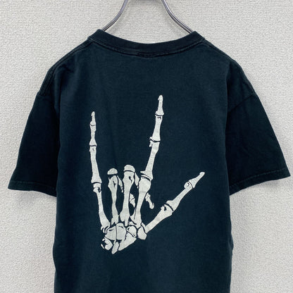 00s　FRUIT OF THE LOOM　ANTI HIP HOP　半袖プリントTシャツ　骸骨　スカル　黒　ブラック　Mサイズ