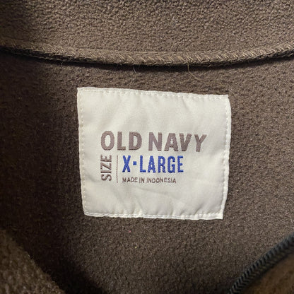 古着 used　OLD NAVY オールドネイビー　長袖ハーフジップフリースジャケット　ハイネックブルゾン　茶色　XLサイズ