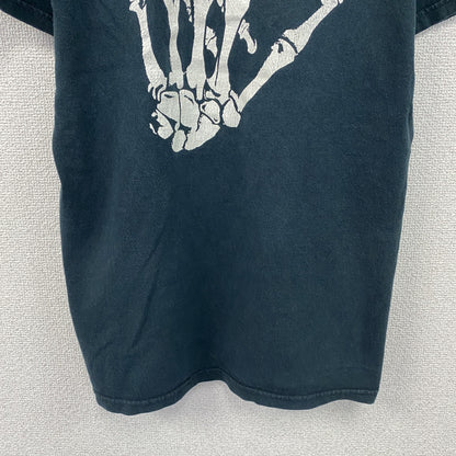 00s　FRUIT OF THE LOOM　ANTI HIP HOP　半袖プリントTシャツ　骸骨　スカル　黒　ブラック　Mサイズ