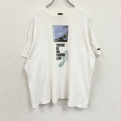 古着 used　～00s　NIKE ナイキ　DRI-FIT　半袖プリントTシャツ　シングルステッチ　白　ホワイト　Lサイズ