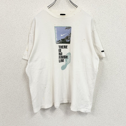 古着 used　～00s　NIKE ナイキ　DRI-FIT　半袖プリントTシャツ　シングルステッチ　白　ホワイト　Lサイズ