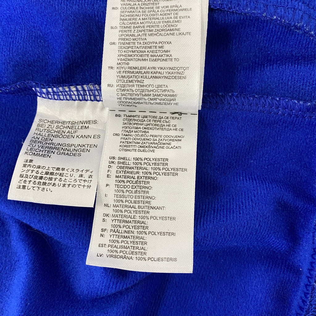 古着 used　adidas　アディダス　長袖トラックジャケット　スリーストライプス　サッカー　ジャージ　ロゴ刺繍　青　Lサイズ