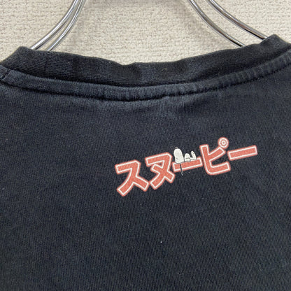 ZARA　ザラ　PEANUTS　SNOOPY　スヌーピー　半袖プリントキャラクターTシャツ　黒　ブラック　Sサイズ