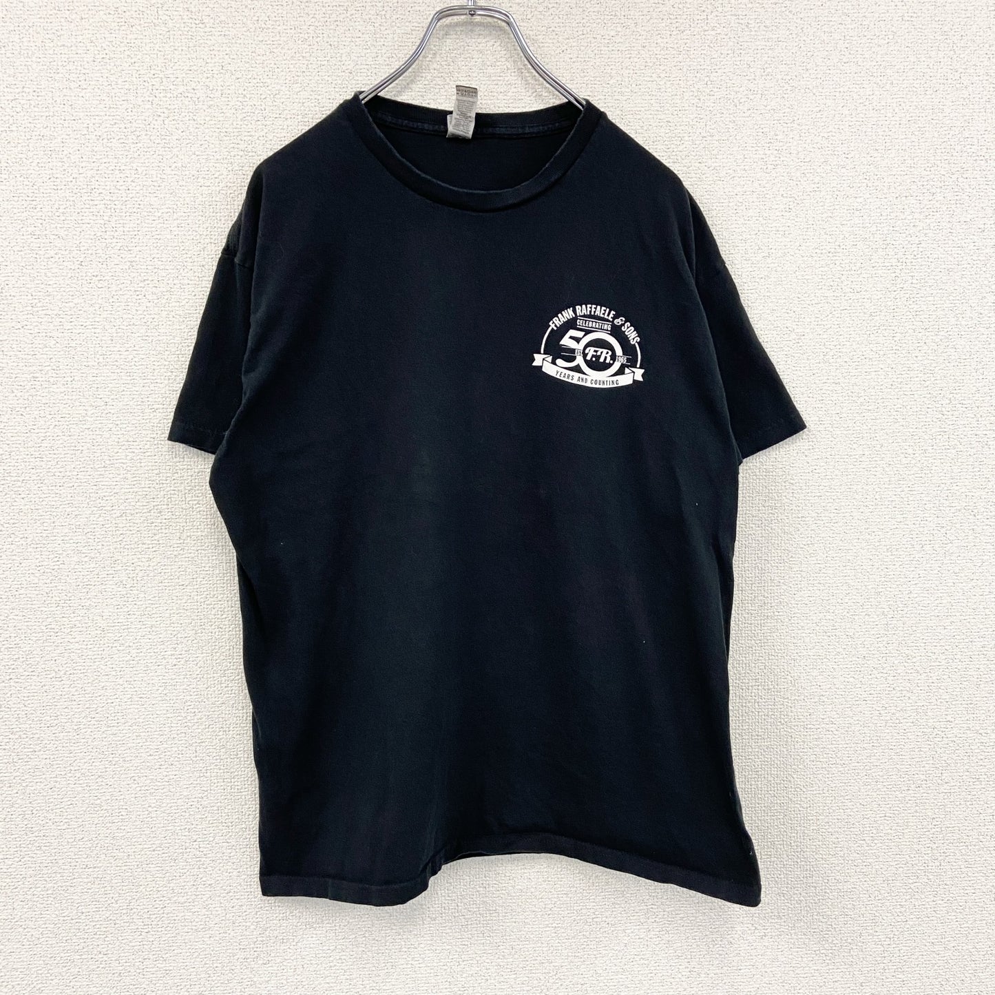GILDAN　ギルダン　半袖プリントTシャツ　両面プリント　アーチプリント　黒　ブラック　Lサイズ