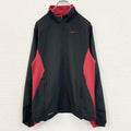 古着 used　NIKE　ナイキ　トラックジャケット　ジャージ　バイカラー　黒　ブラック　赤　レッド　Sサイズ
