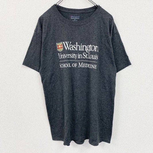 古着 used　champion　チャンピオン　半袖カレッジプリントTシャツ　ワシントン大学　セントルイス　ダークグレー　Lサイズ