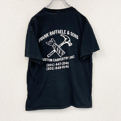 GILDAN　ギルダン　半袖プリントTシャツ　両面プリント　アーチプリント　黒　ブラック　Lサイズ