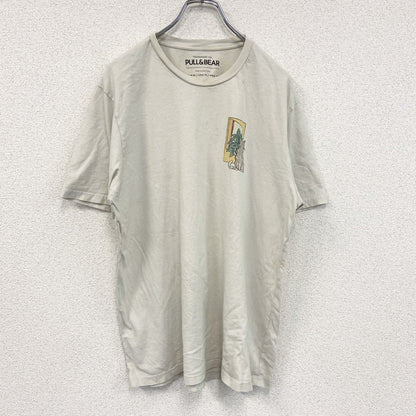 PULL&BEAR　プルアンドベア　半袖プリントTシャツ　両面プリント　白　ホワイト　Mサイズ