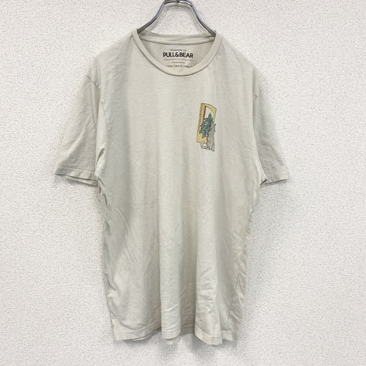 PULL&BEAR　プルアンドベア　半袖プリントTシャツ　両面プリント　白　ホワイト　Mサイズ