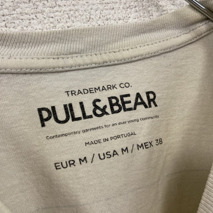 PULL&BEAR　プルアンドベア　半袖プリントTシャツ　両面プリント　白　ホワイト　Mサイズ