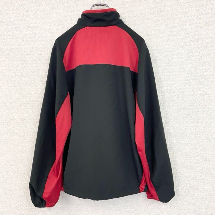 古着 used　NIKE　ナイキ　トラックジャケット　ジャージ　バイカラー　黒　ブラック　赤　レッド　Sサイズ