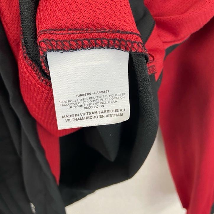 古着 used　NIKE　ナイキ　トラックジャケット　ジャージ　バイカラー　黒　ブラック　赤　レッド　Sサイズ