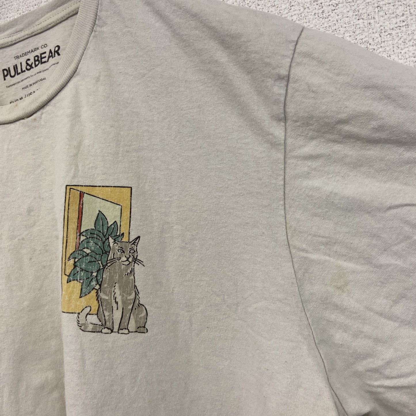 PULL&BEAR　プルアンドベア　半袖プリントTシャツ　両面プリント　白　ホワイト　Mサイズ