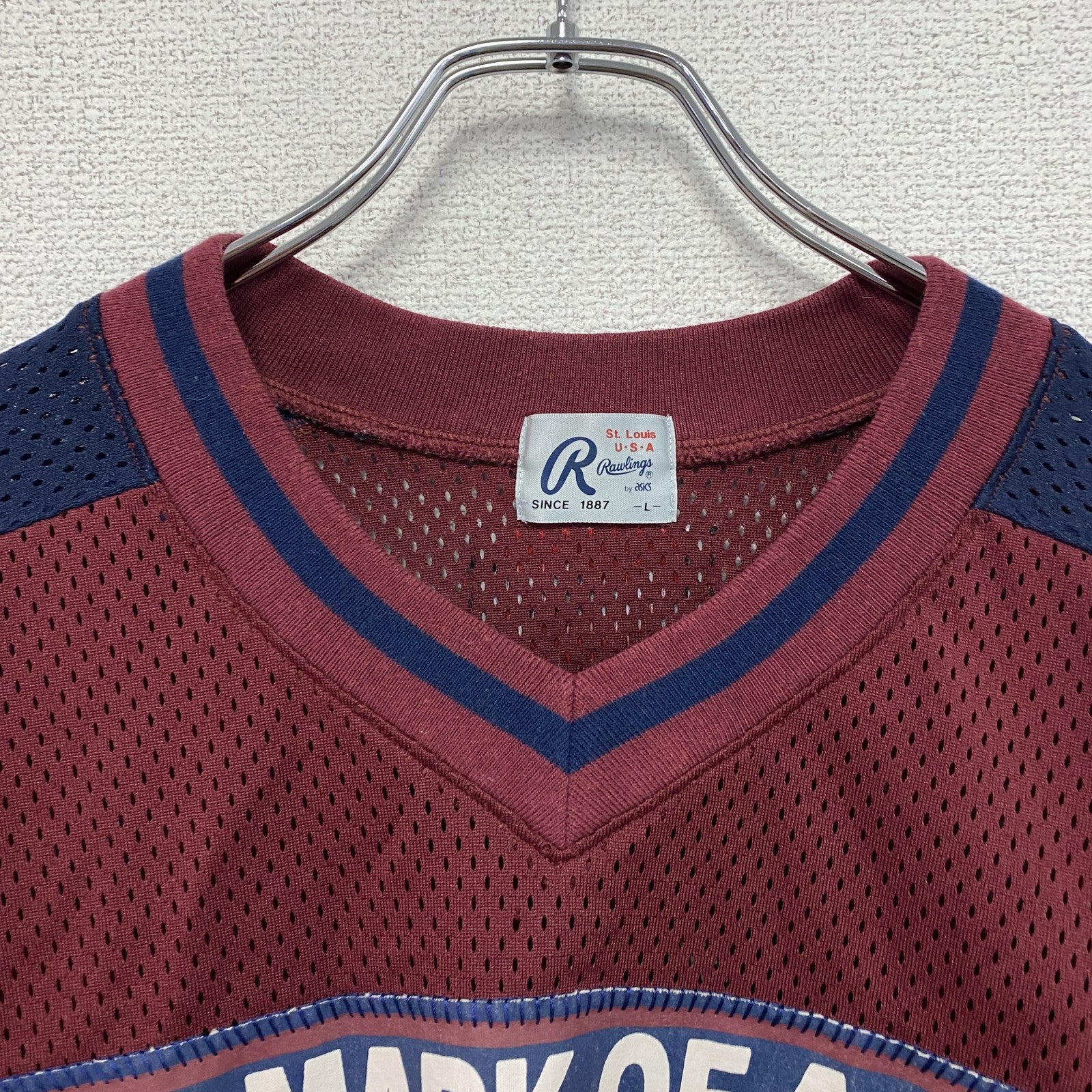 Rawlings　ローリングス　アイスホッケー　長袖Tシャツ/ロンT　ゲームシャツ　赤　レッド　Lサイズ