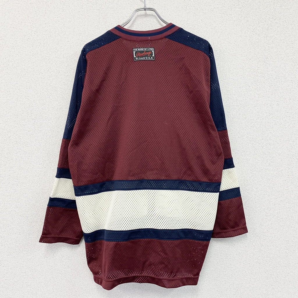 Rawlings　ローリングス　アイスホッケー　長袖Tシャツ/ロンT　ゲームシャツ　赤　レッド　Lサイズ