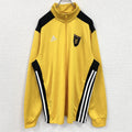 古着 used　adidas　アディダス　長袖ワンポイント刺繍ジャージ　フルジップトラックジャケット　サッカー　黄色　XLサイズ