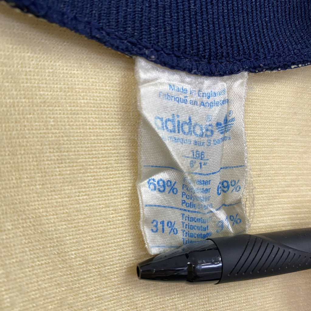 古着 used　70s　adidas　アディダス　長袖トラックジャケット　フルジップジャージ　黄色　ネイビー　グレー　186サイズ