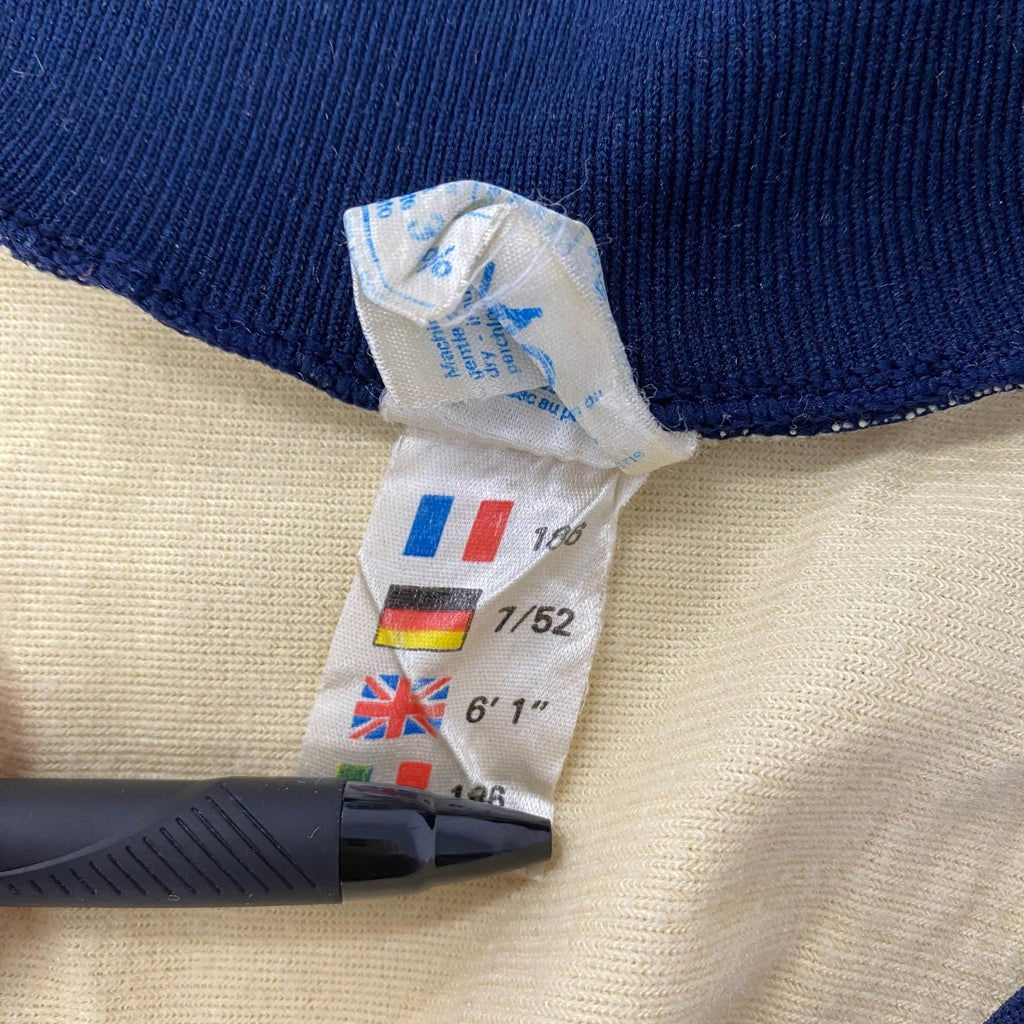 古着 used　70s　adidas　アディダス　長袖トラックジャケット　フルジップジャージ　黄色　ネイビー　グレー　186サイズ