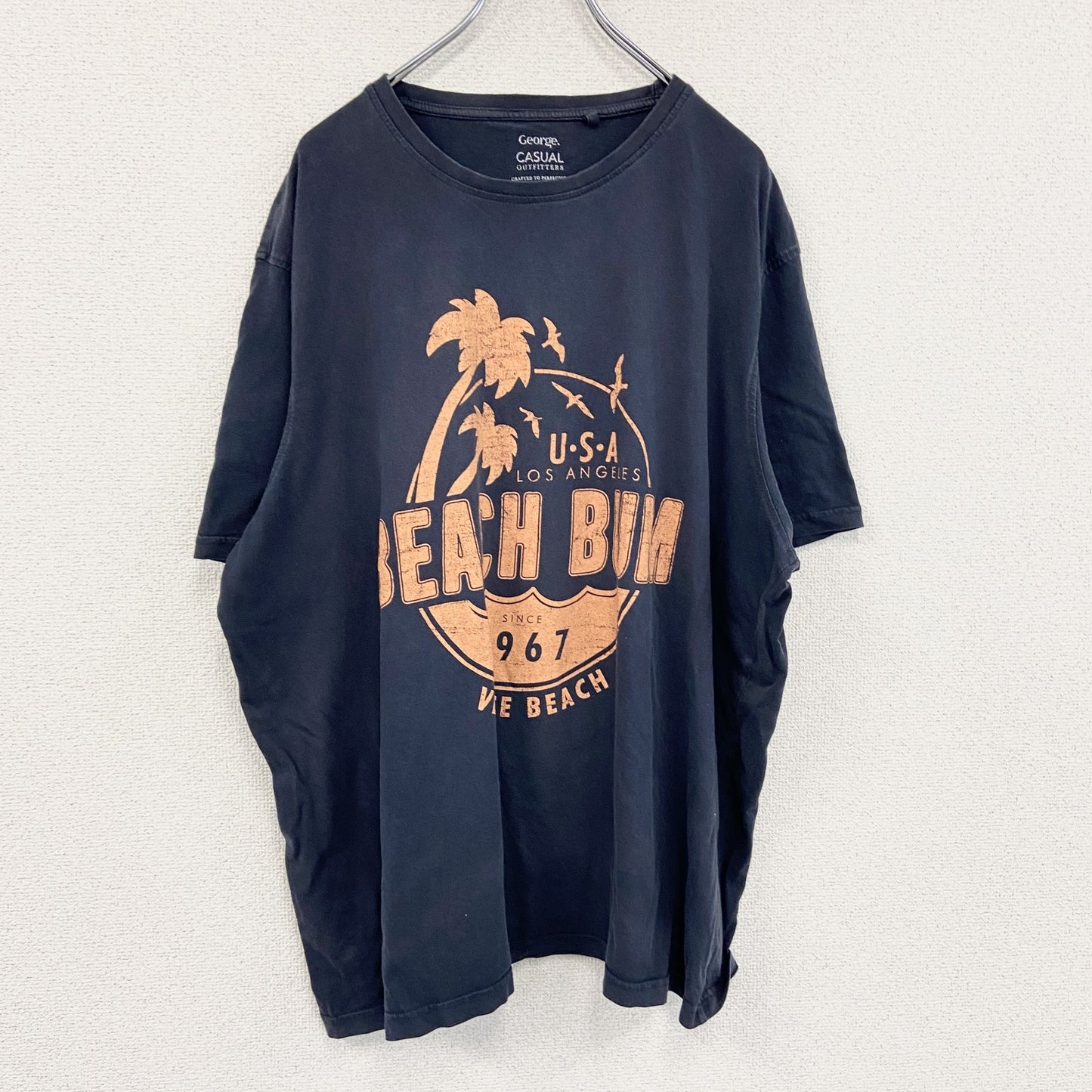 CASUAL　半袖プリントTシャツ　紺　ネイビー　3XLサイズ