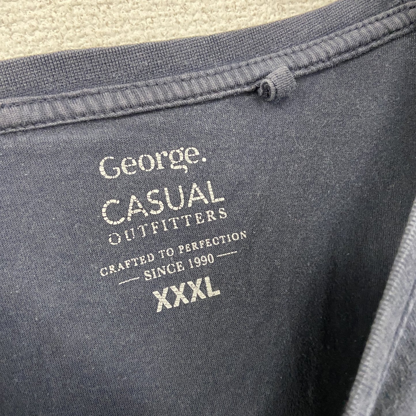 CASUAL　半袖プリントTシャツ　紺　ネイビー　3XLサイズ