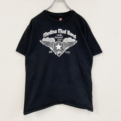 Hanes　ヘインズ　半袖プリントバンドTシャツ　Medina Mud Band　黒　ブラック　Mサイズ