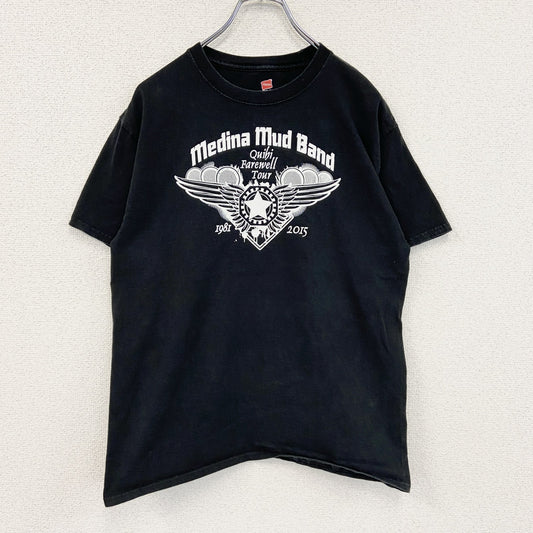 Hanes　ヘインズ　半袖プリントバンドTシャツ　Medina Mud Band　黒　ブラック　Mサイズ