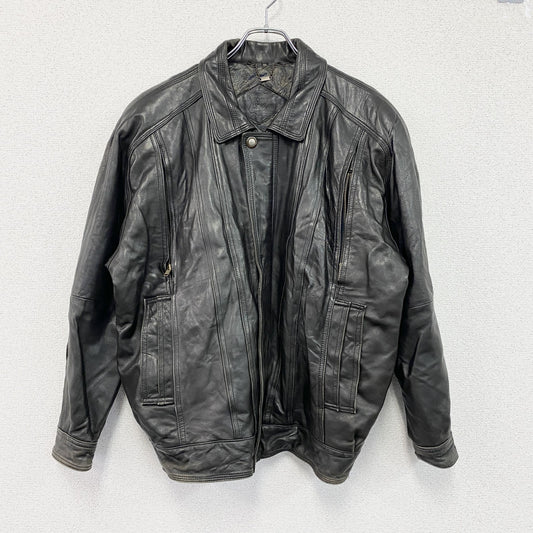 ECHT LEDER　エヒトレーダー　レザージャケット/革ジャン　4つポケット　比翼仕立て　茶色　ダークブラウン　46サイズ