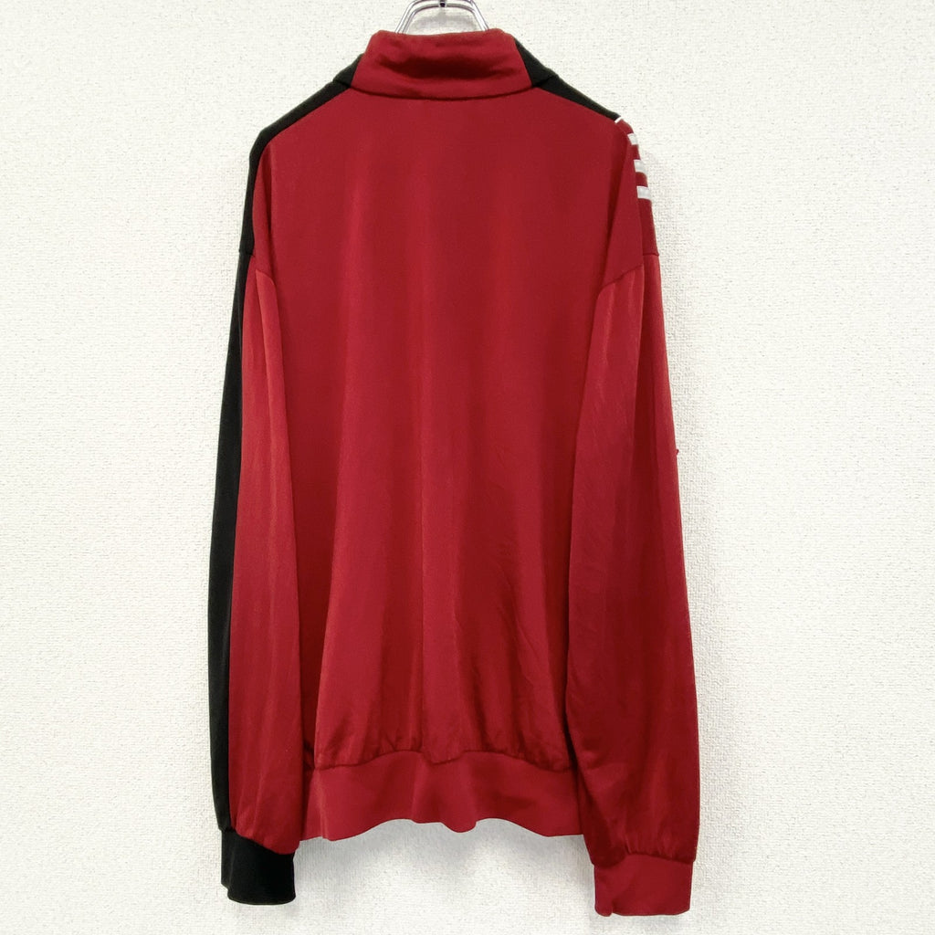 古着 used　adidas　アディダス　長袖トラックジャケット　スリーストライプス　フルジップジャージ　赤　XLサイズ