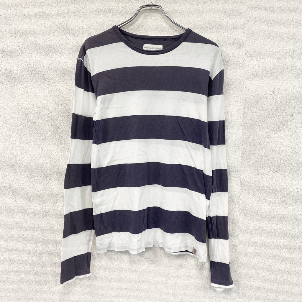 DENIM＆SUPPLY RALPH LAUREN　デニム＆サプライ ラルフローレン　長袖Tシャツ/ロンT　ボーダー　紺　ネイビー　白　ホワイト　Sサイズ