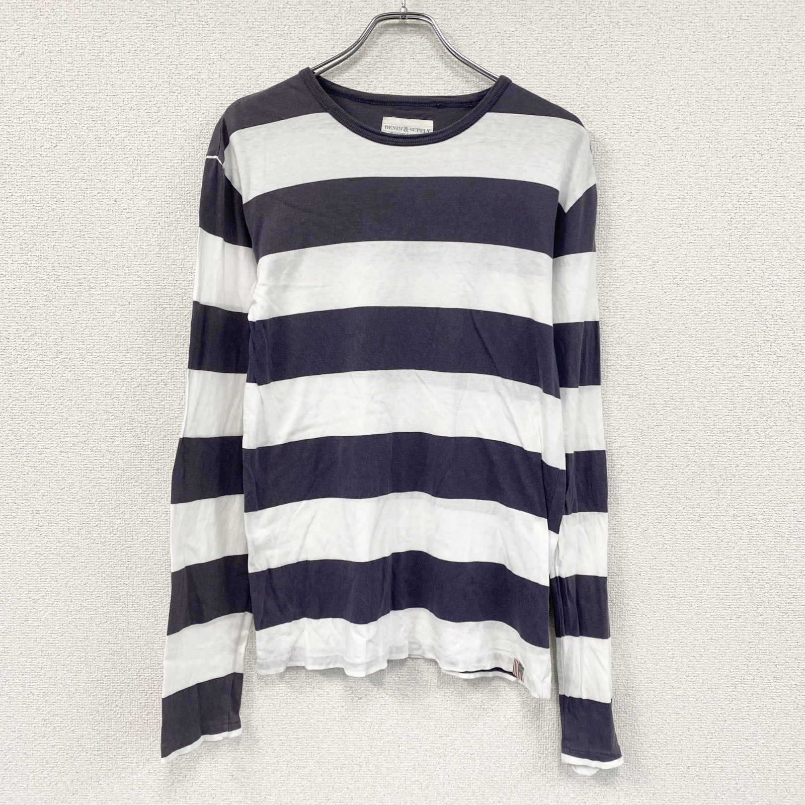 DENIM＆SUPPLY RALPH LAUREN　デニム＆サプライ ラルフローレン　長袖Tシャツ/ロンT　ボーダー　紺　ネイビー　白　ホワイト　Sサイズ