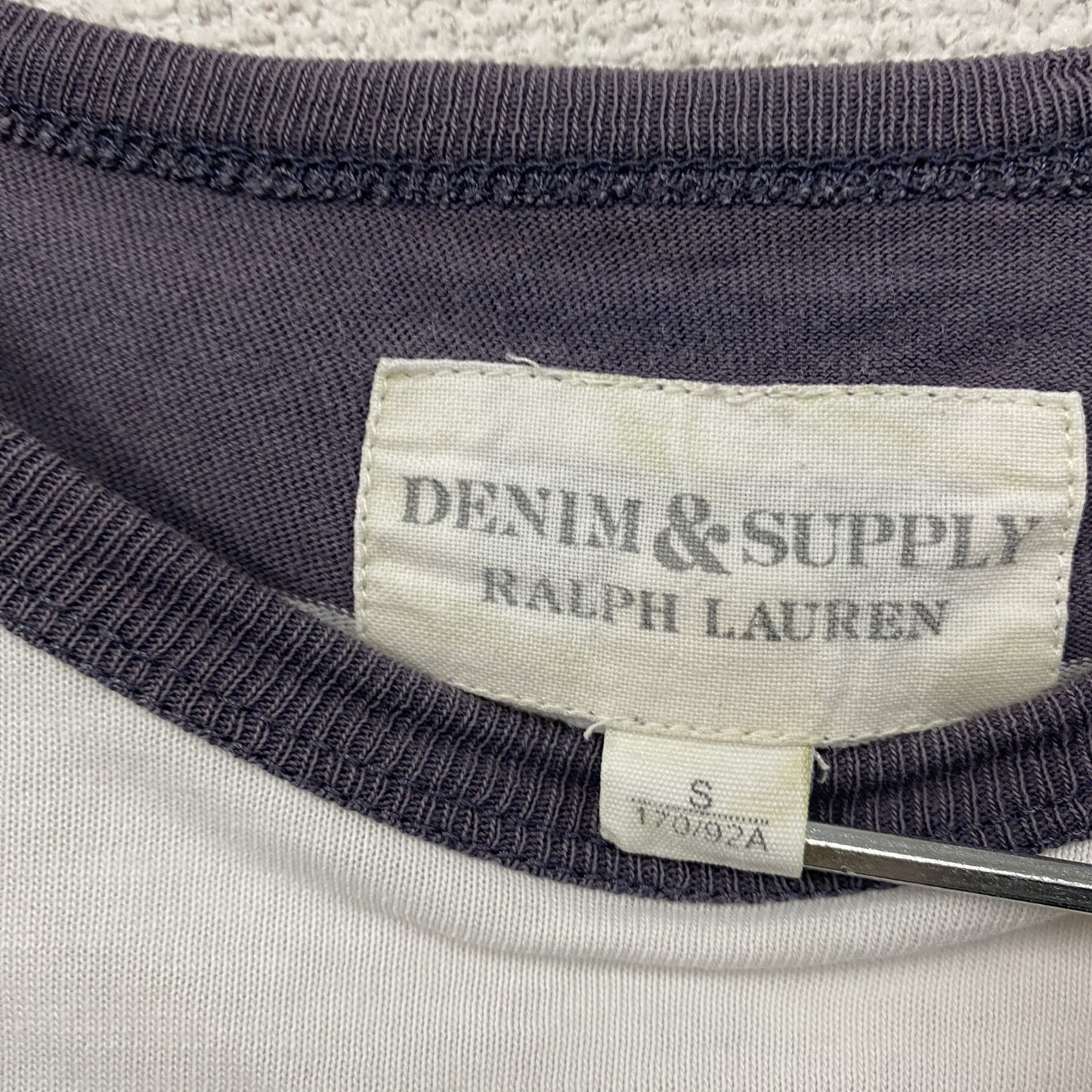 DENIM＆SUPPLY RALPH LAUREN　デニム＆サプライ ラルフローレン　長袖Tシャツ/ロンT　ボーダー　紺　ネイビー　白　ホワイト　Sサイズ
