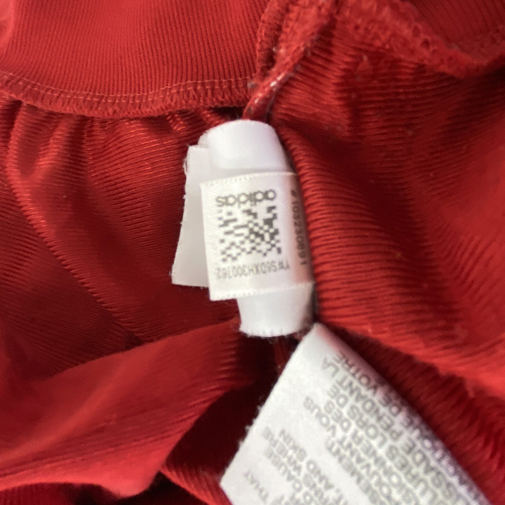 古着 used　adidas　アディダス　長袖トラックジャケット　スリーストライプス　フルジップジャージ　赤　XLサイズ