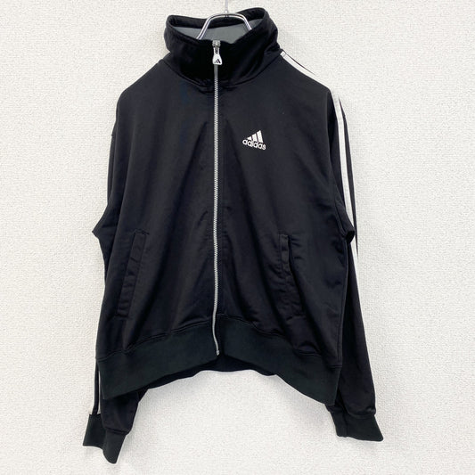 古着 used　90s　adidas　アディダス　長袖トラックジャケット　フルジップジャージ　ヴィンテージ　黒　ブラック　Mサイズ