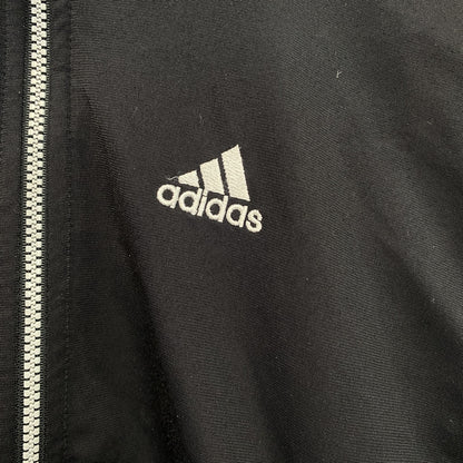 古着 used　90s　adidas　アディダス　長袖トラックジャケット　フルジップジャージ　ヴィンテージ　黒　ブラック　Mサイズ