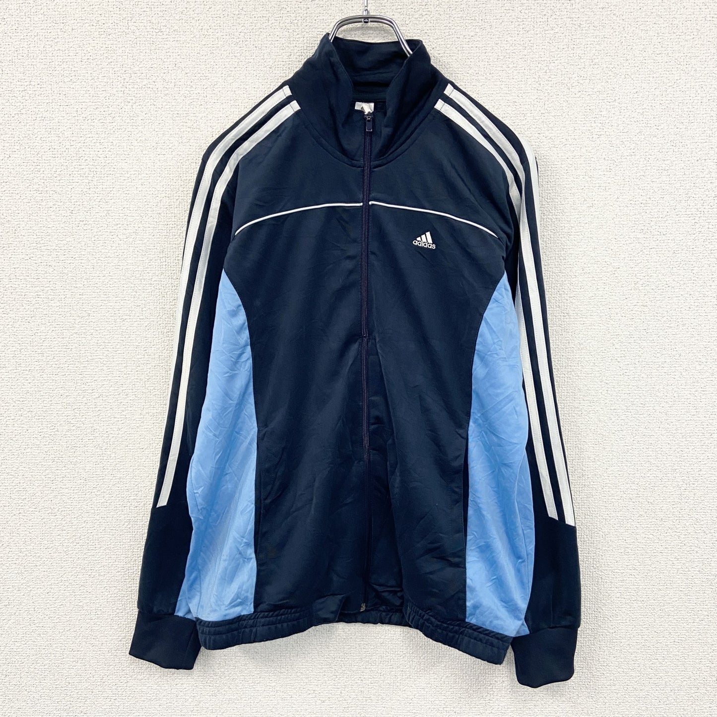 adidas　アディダス　トラックジャケット/ジャージ　紺　ネイビー　水色　ライトブルー　160サイズ