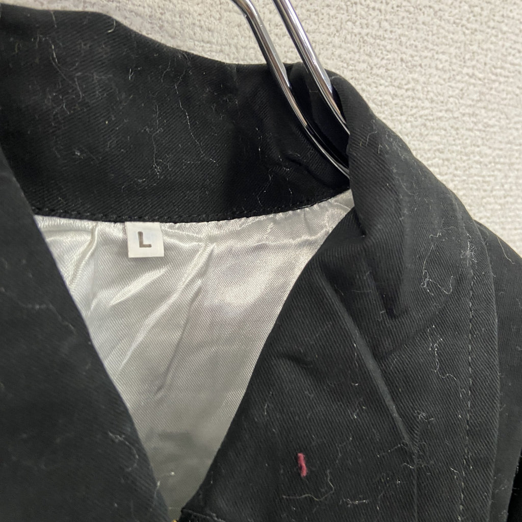 ベトジャン　ベトナムジャケット　スーベニアジャケット　ブルゾン　レプリカ　リメイク　刺繍　黒　ブラック　Lサイズ