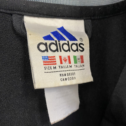 古着 used　90s　adidas　アディダス　長袖トラックジャケット　フルジップジャージ　ヴィンテージ　黒　ブラック　Mサイズ