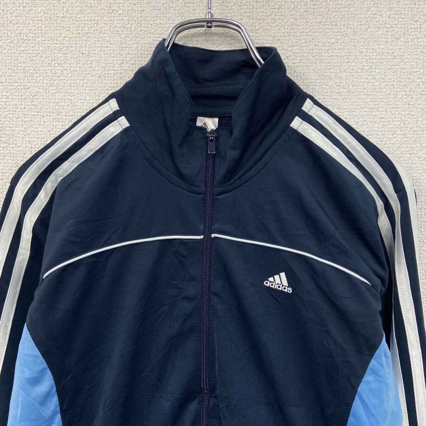 adidas　アディダス　トラックジャケット/ジャージ　紺　ネイビー　水色　ライトブルー　160サイズ