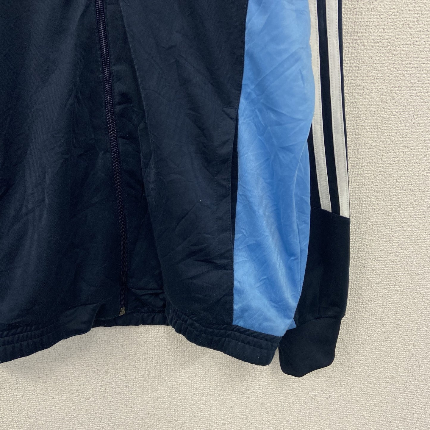 adidas　アディダス　トラックジャケット/ジャージ　紺　ネイビー　水色　ライトブルー　160サイズ