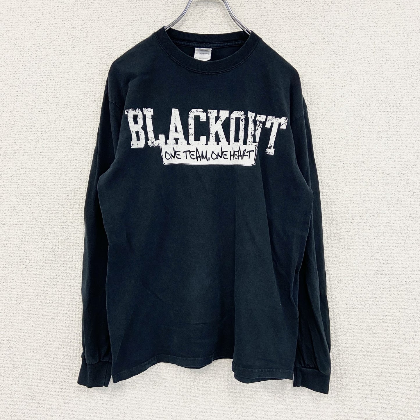 GILDAN　ギルダン　長袖プリントTシャツ/ロンT　スカル　骸骨　黒　ブラック　Mサイズ