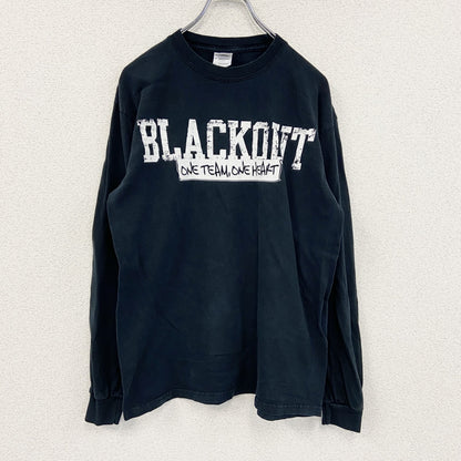 GILDAN　ギルダン　長袖プリントTシャツ/ロンT　スカル　骸骨　黒　ブラック　Mサイズ